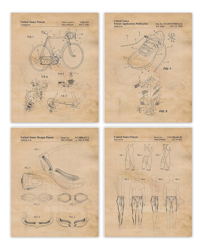 Impresiones De Patentes De Traje Vintage De Triatlón, ...