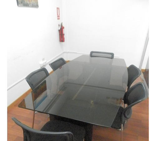 Mesa De Reuniones Vidrio Con 8 Sillas