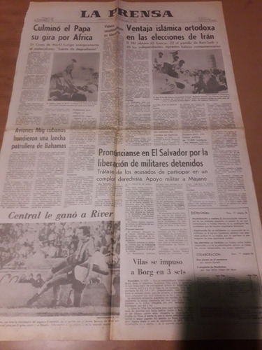 Tapa Diario La Prensa 12 05 1980 Dali Rosario Central Vilas 