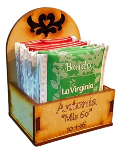 100 Caja Porta Saquitos De Té Mdf Fibrofacil Personalizada