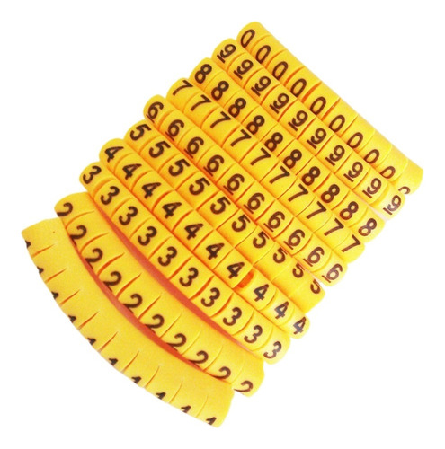 1000x Marcadores De Cables Amarillos Número De Marcador
