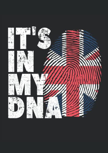 It's In My Dna Inglaterra Bandera: Cuaderno Punteado Din A4