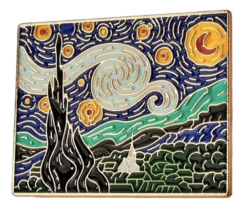 Broche Pin De Metal Vicent Van Gogh - Noche Estrellada 