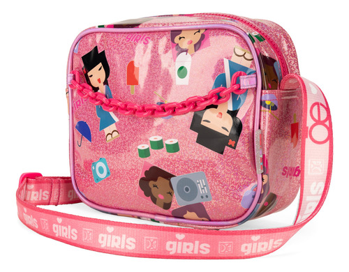Bolsa Niñas Crossbody Cloe Satreli Mediano Color Rosa