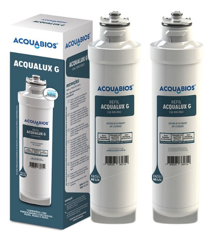 Kit 02 Refil Filtro Electrolux  Pa21g Pa26g Pa31g Acquabios