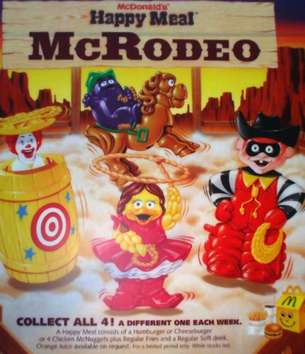 Ronald, Mc Donalds Publicidad Figura En Barril Mc Rodeo 1995