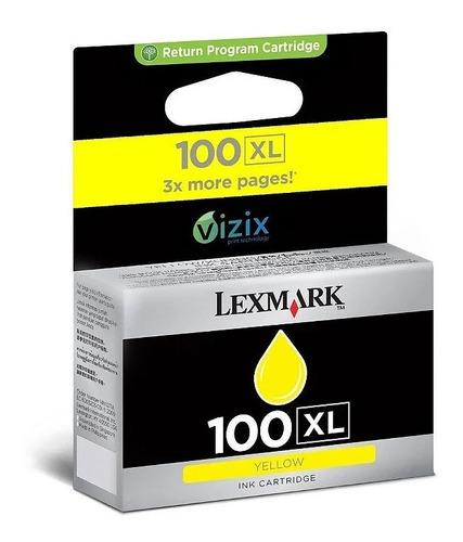 Cartucho Original Lexmark 100xl Amarelo 14n071
