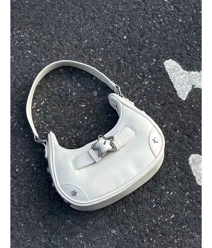 Bolso De Hombro Retro Con Axila De Mano Blanco Para Mujer