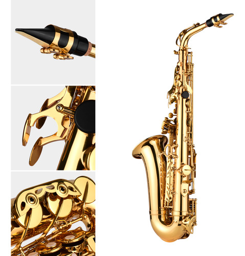 Saxofone Alto As100 Eb Latão Lacado Saxofone Alto Wind
