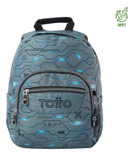 Mochila Escolar Totto Tempera Rpet Gris Clarke