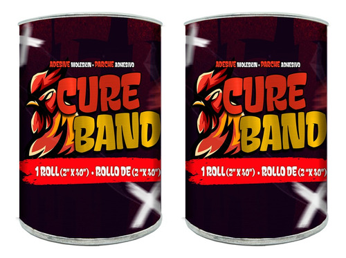 Bote Tape Parche Americano Para Gallos Cure Band - 2pzas