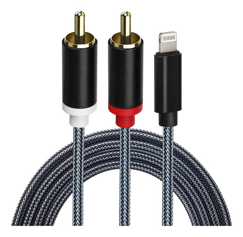 Adaptador De Audio Aux Lightning A 2 Rca Macho A Macho, 1