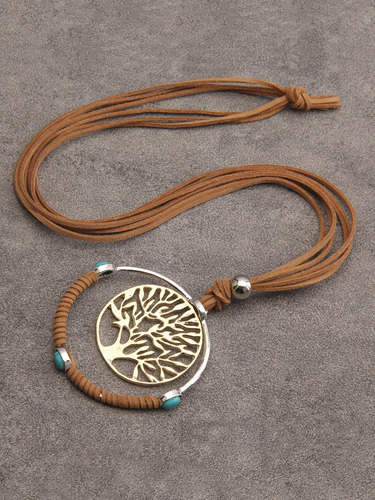 Joymiao Collar De Cuero Bohemio Collar Con Colgante De Cuero