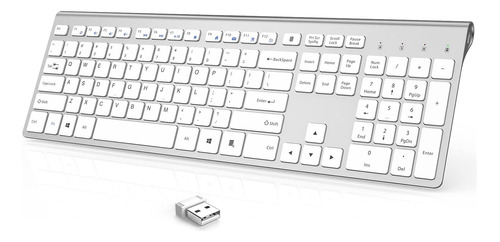 Teclado Inalámbrico J Joyaccess/ Plateado Y Blanco