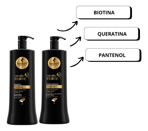 Haskell Kit Cavalo Forte - Shampoo E Condicionador 1 Litro