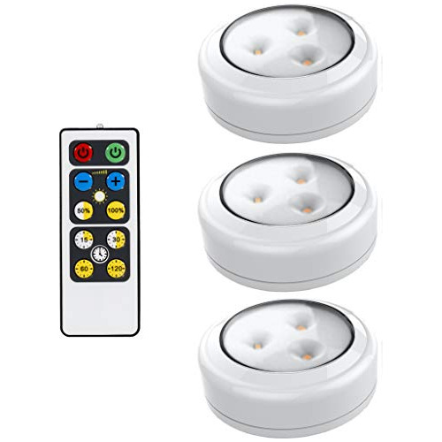 Paquete De 3 Luces Led Puck Control Remoto | Iluminaciã...