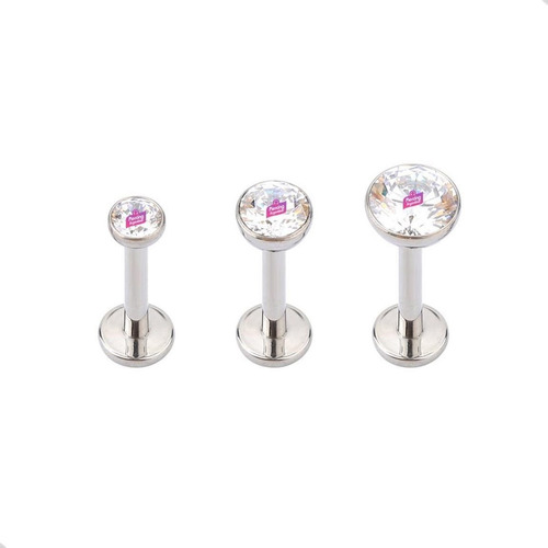 Imagen 1 de 2 de Piercing Labret Cristal Titanio Astm Piercing Argentina ®
