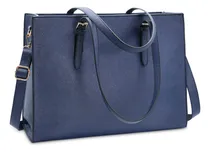 Comprar Bolsa Para Laptop Para Mujer, Impermeable, Ligera, De Piel De 15.6 Pulgadas, Para Computadora, Negocios, Oficina, Portafolios, Gran Capacidad, Bolsa De Hombro, Bolsa De Trabajo Profesional, Color Azul