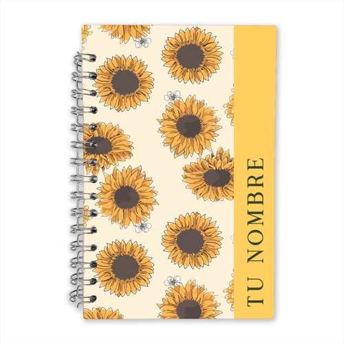 Libreta Bullet Journal Girasoles Personalizada Con Tu Nombre