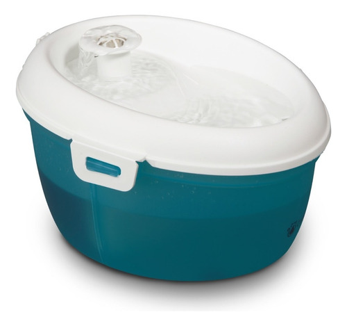 Fuente De Agua Para Gato 1,2 Litros Mini Diseño Gatito Color Azul