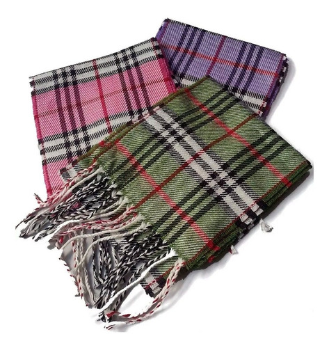 Bufandas Mujer Por Mayor Largas Escocesa Pack X3u 5028