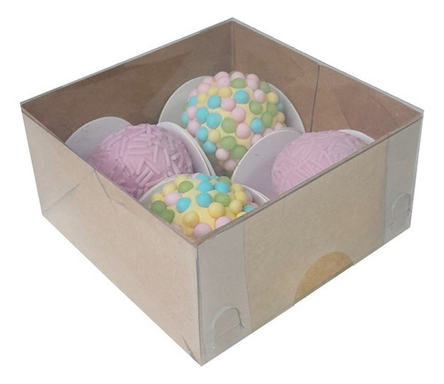 100 Caixas De Papel Kraft 4 E 6 Doces, Bombons (50 Cada)