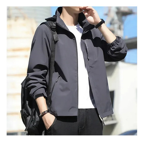 Chaqueta De Viaje Con Capucha A Prueba De Viento Para Hombre