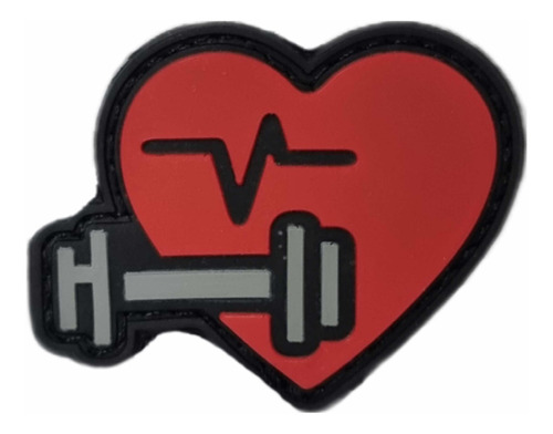 Parche Corazón Pvc Crossfit & Fitness Con Velcro 