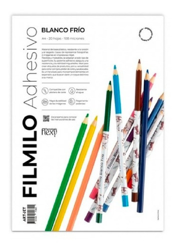 Filmilo Adhesivo - Blanco Frio - Art Jet® - 20 Hojas - A4