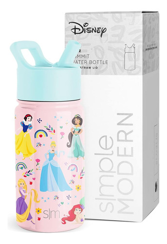 Botella De Agua Niños Disney Princesses Tapa De Pajita...