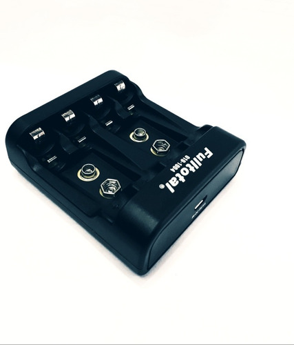 Imagen 3 de 6 de Cargador +2 Baterias 9v 200mah Carga Aa Aaa Entrada Usb