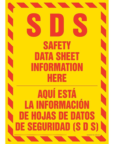 Sds Safety Data Sheet Information Here Sign Bilingüe  7 X J