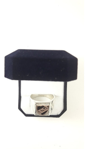 Imagen 4 de 4 de Anillo Nacional Hombre Plata Y Logo En Oro