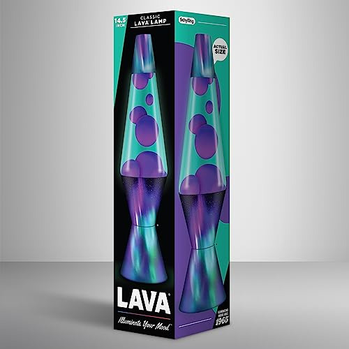 Lámpara Lava Original Aurora Borealis Púrpura 14,5 Con Base