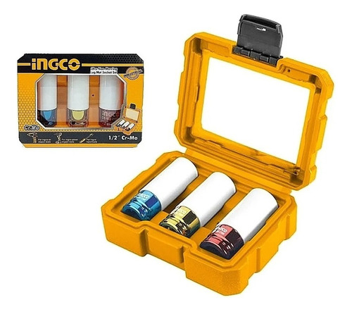 Kit Juego Dados Impacto P/ Llantas 1/2 3pcs Ingco Hnmlns031