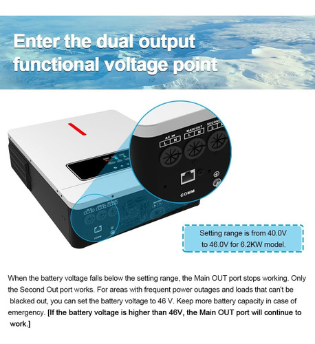 Wifi Inversor Solar Híbrido On/off-grid 4.2kw 60hz 110-240v