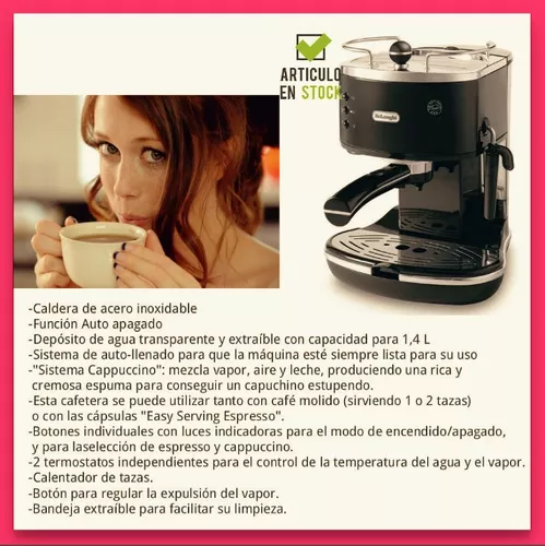 De'Longhi, cafetera de acero inoxidable con 15 bares para