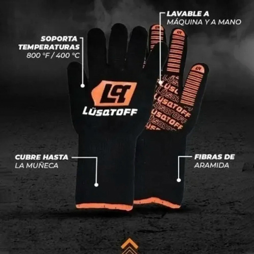 Imagen 3 de 7 de Guantes Resistentes Al Calor Temperatura Largos Lusqtoff