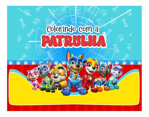 Livro De Colorir Patrulha Canina Estilo Bobbie Goods 50 Folhas 180g Capa Dura Personalizado Com Nome Na Capa