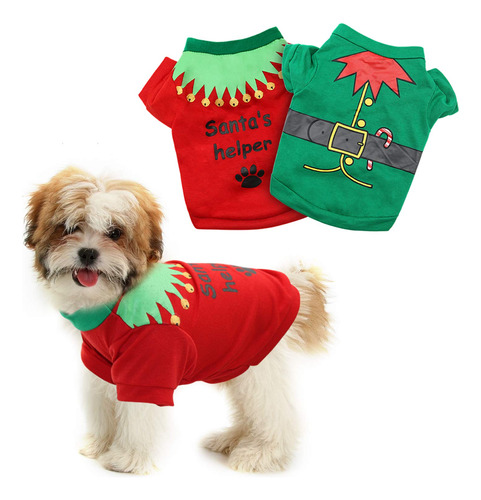 Hylyun Paquete De 2 Camisas De Navidad Para Perros  Cami.