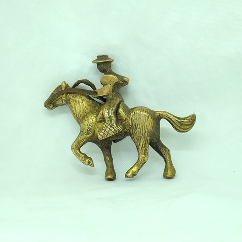 Figuras Estatuillas De Caballo Con Ginete De Bronce (Usado)