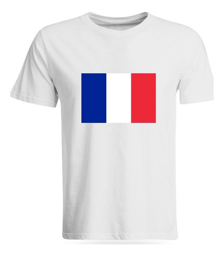 Remera Bandera Francia Unisex Blanca