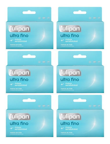 Tulipán Preservativos De Látex Ultra Finos 6 Cajas X12u