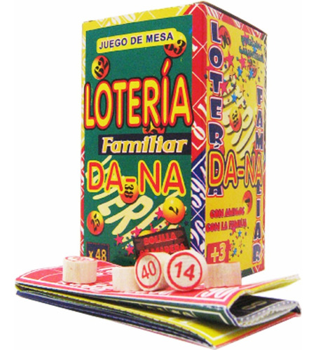 Lotería Familiar X48 Cartones Y Bolilla De Madera (en Caja)