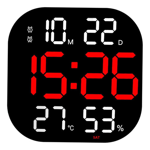 Reloj De Pared Digital Pantalla Grande Con Temperatura Rojo