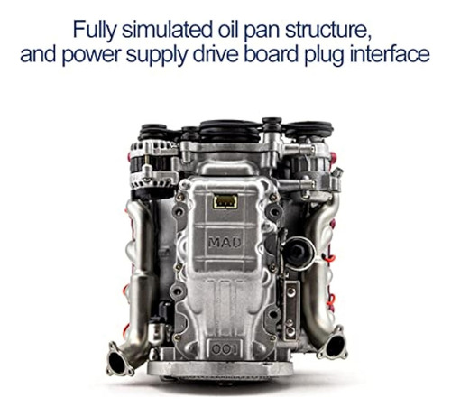 Kit De Funcionamiento Del Motor Mini V8, Ax90104 Scx10 De Se