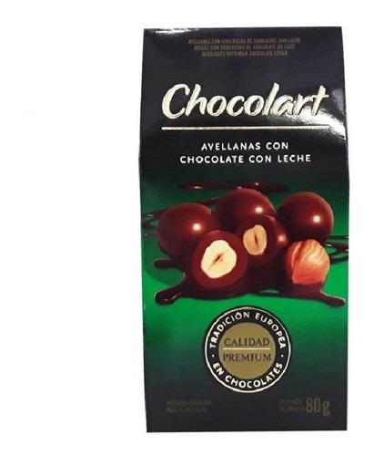 Avellanas Cobertura Chocolate De Leche X 80 G