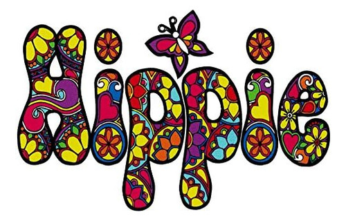 Calcomanía Para Ventana De Hippie Peace Love 60's Woodstock 