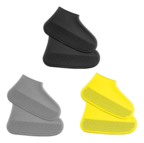 3 Par Cubre Zapatos Impermeable Para Lluvia De Silicona,