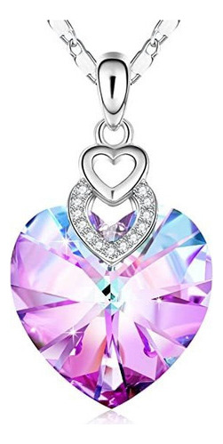 Collar Con Colgante De Cristal En Forma De Corazón, Regalo P